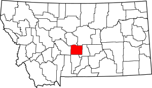 Map Of Montana Highlighting Wheatland County