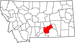 Map Of Montana Highlighting Yellowstone County