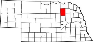 Map Of Nebraska Highlighting Antelope County