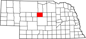 Map Of Nebraska Highlighting Blaine County
