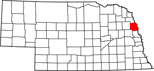 Map Of Nebraska Highlighting Burt County