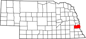 Map Of Nebraska Highlighting Cass County