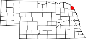 Map Of Nebraska Highlighting Dakota County