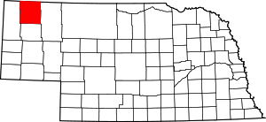 Map Of Nebraska Highlighting Dawes County