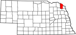 Map Of Nebraska Highlighting Dixon County