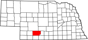 Map Of Nebraska Highlighting Frontier County