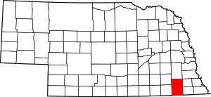 Map Of Nebraska Highlighting Gage County