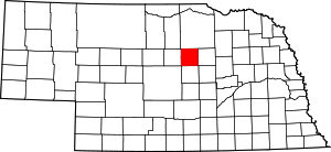 Map Of Nebraska Highlighting Garfield County