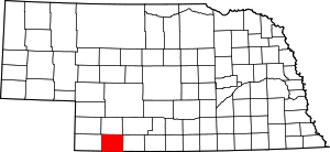 Map Of Nebraska Highlighting Hitchcock County