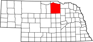 Map Of Nebraska Highlighting Holt County