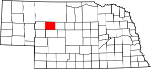 Map Of Nebraska Highlighting Hooker County