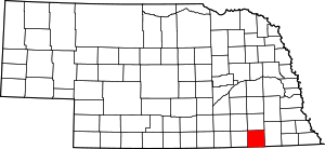 Map Of Nebraska Highlighting Jefferson County