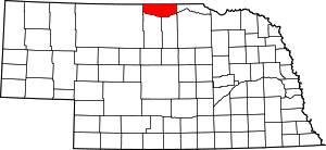 Map Of Nebraska Highlighting Keya Paha County