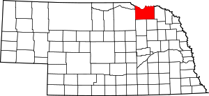 Map Of Nebraska Highlighting Knox County