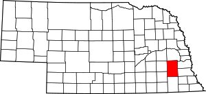 Map Of Nebraska Highlighting Lancaster County