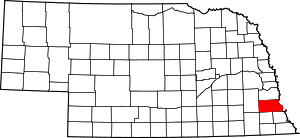 Map Of Nebraska Highlighting Otoe County