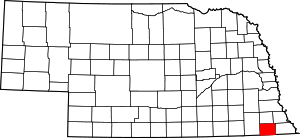 Map Of Nebraska Highlighting Pawnee County