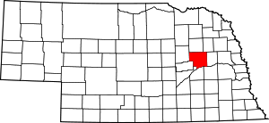 Map Of Nebraska Highlighting Platte County