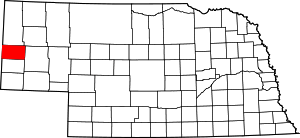 Map Of Nebraska Highlighting Scotts Bluff County