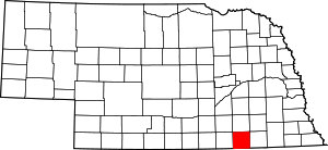 Map Of Nebraska Highlighting Thayer County