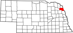 Map Of Nebraska Highlighting Thurston County