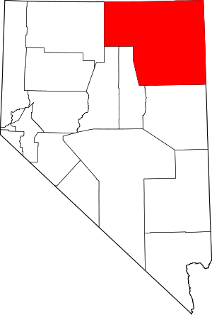 Map Of Nevada Highlighting Elko County