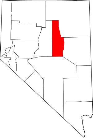 Map Of Nevada Highlighting Eureka County