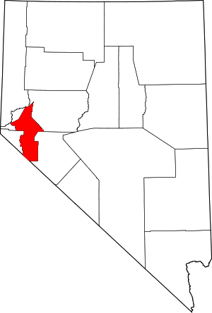 Map Of Nevada Highlighting Lyon County