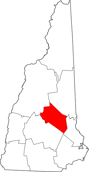 Map Of New Hampshire Highlighting Belknap County