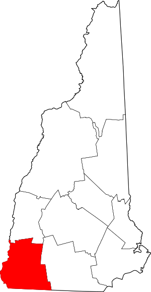 Map Of New Hampshire Highlighting Cheshire County