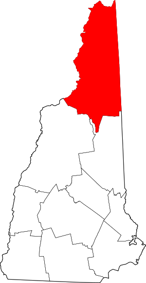 Map Of New Hampshire Highlighting Coos County