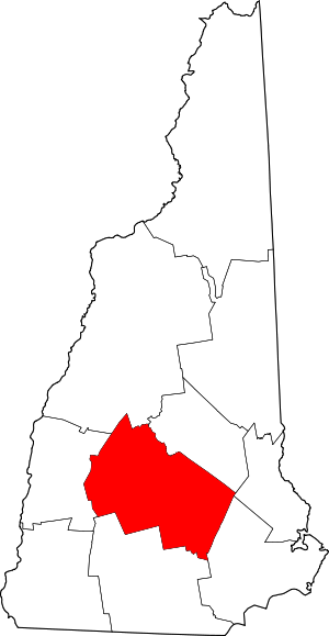 Map Of New Hampshire Highlighting Merrimack County