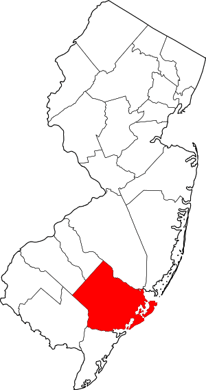 Map Of New Jersey Highlighting Atlantic County