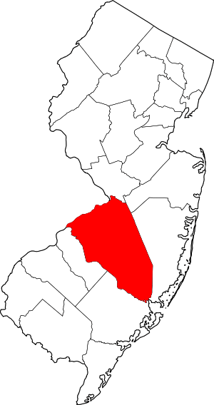 Map Of New Jersey Highlighting Burlington County