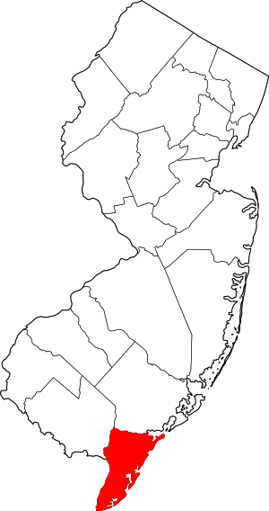 Map Of New Jersey Highlighting Cape May County