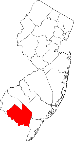 Map Of New Jersey Highlighting Cumberland County