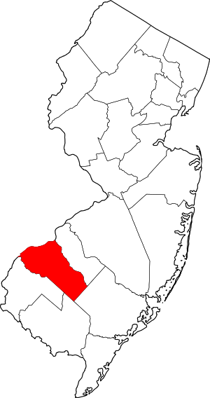 Map Of New Jersey Highlighting Gloucester County