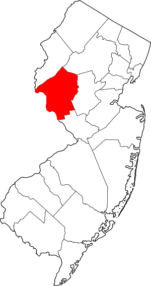 Map Of New Jersey Highlighting Hunterdon County