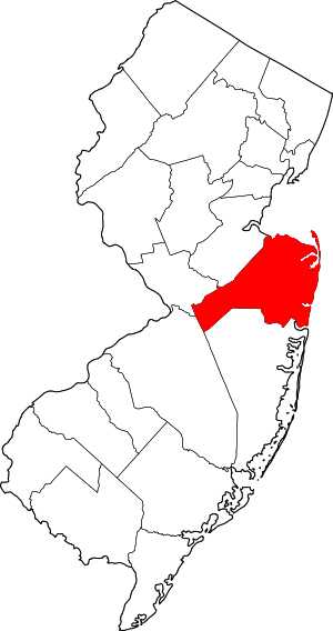 Map Of New Jersey Highlighting Monmouth County