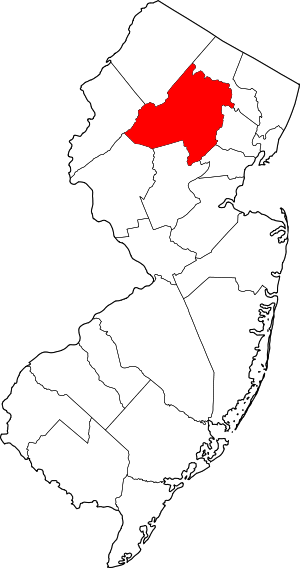 Map Of New Jersey Highlighting Morris County