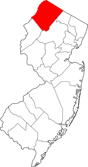 Map Of New Jersey Highlighting Sussex County