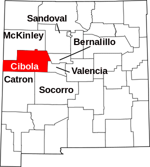 Map Of New Mexico Highlighting Cibola County