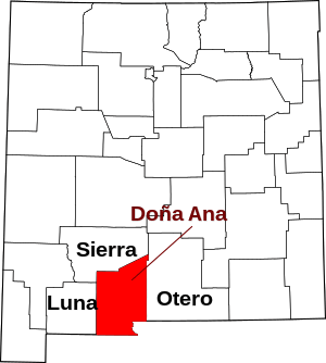 Map Of New Mexico Highlighting Dona Ana County