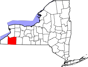 Map Of New York Highlighting Cattaraugus County