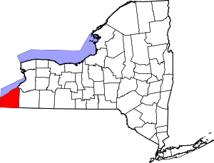 Map Of New York Highlighting Chautauqua County