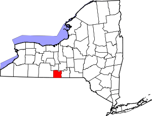 Map Of New York Highlighting Chemung County