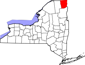 Map Of New York Highlighting Clinton County