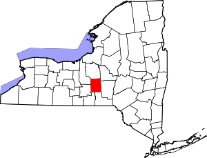 Map Of New York Highlighting Cortland County