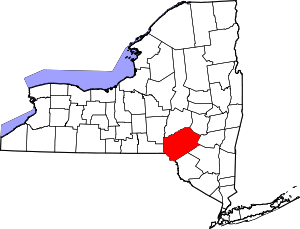 Map Of New York Highlighting Delaware County