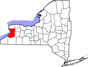 Map Of New York Highlighting Erie County